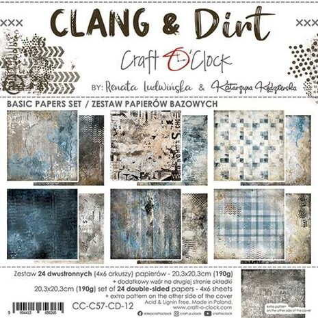 Craft O'Clock Basic Paper Set 20,3x20,3cm Clang And Dirt