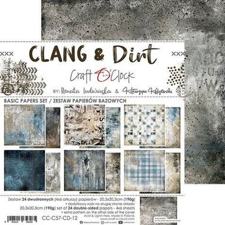 Craft O'Clock Basic Paper Set 20,3x20,3cm Clang And Dirt
