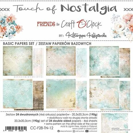 Craft O'Clock Basic Paper Set 20,3x20,3cm Touch Of Nostalgia