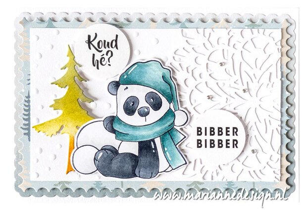 Marianne Design Clear Stamps &amp; dies Sneeuw panda CS1140 stamp 5050mm, 5152mm