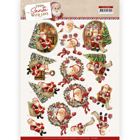 3D Cutting Sheet - Amy Design - From Santa with Love - Santa