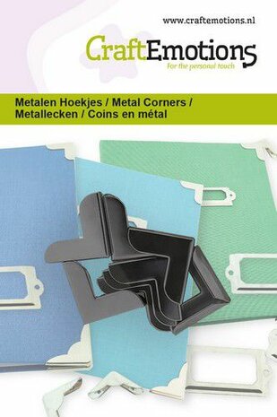 CraftEmotions Metalen hoekjes type 2 - zwart 8 st 20mm