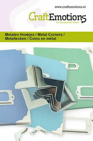 CraftEmotions Metalen hoekjes type 2 - zilver 8 st 20mm
