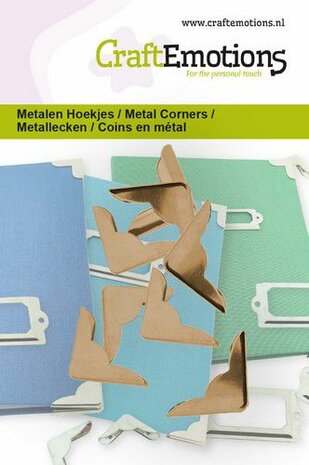 CraftEmotions Metalen Hoekjes type 1 - oud brons 8 st 20mm