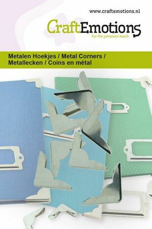 CraftEmotions Metalen Hoekjes type 1 zilver 8 st 20mm