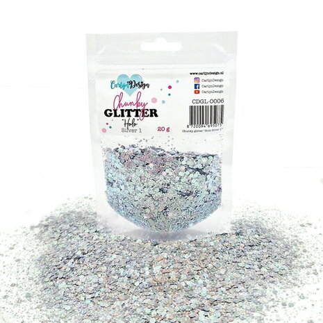 CarlijnDesign Chunky glitter Holo Silver 1