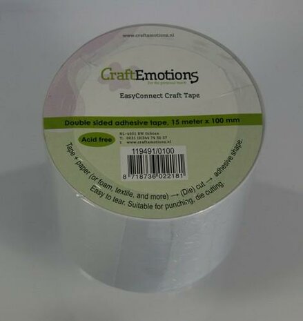 CraftEmotions EasyConnect (dubbelzijdig klevend) Craft tape 15m x 100mm