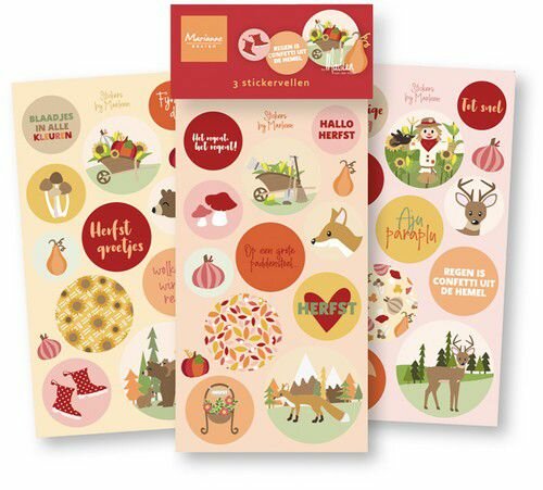 Marianne Design Stickers - Welkom herfst by Marleen (NL) CA3189 3 sheets x 13 stickers