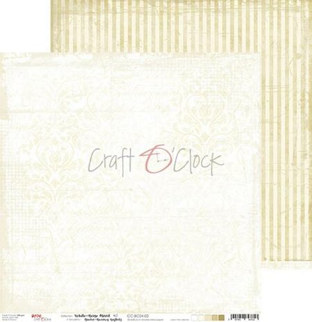 Craft OClock Double-sided paper 12&quot;*12&quot; Basic 04 - White-Beige Mood - 02