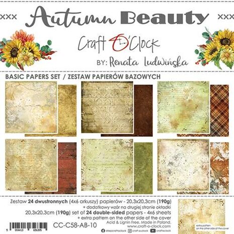 Craft O&#039;Clock Basic Paper Set 20,3x20,3cm Autumn Beauty