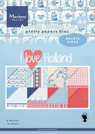 Marianne Design Paperpad I love Holland A4 PK9168 A4