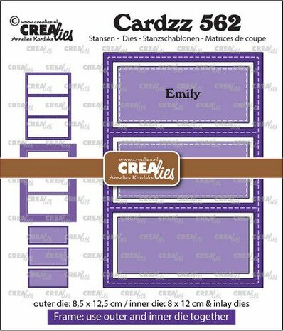 Crealies Cardzz Frame &amp; Inlay Emily 3x rechthoek CLCZ562