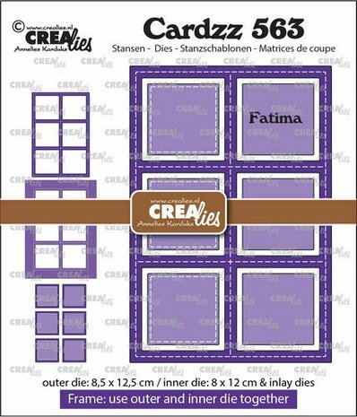 Crealies Cardzz Frame &amp; Inlay Fatima 6x vierkant CLCZ563 8,5x12,5 - 8x12cm + inlay dies