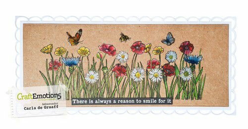 CraftEmotions clearstamps Slimline - Wilde bloemen GB Dimensional stamp