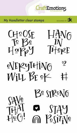 CraftEmotions clearstamps A6 - handletter - Choose to be happy (Eng) Carla Kamphuis