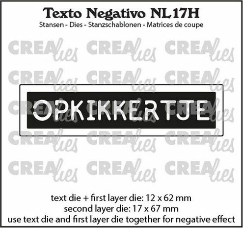 Crealies Texto Negativo Die OPKIKKERTJE - NL (H) NL17H max. 17x67mm