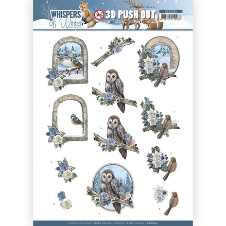 3D Push Out - Amy Design - Whispers of Winter - Winter Birds