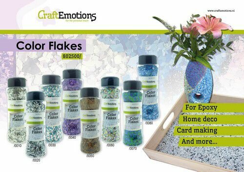 CraftEmotions Color Flakes - Graniet Wit Grijs Paint flakes 90gr