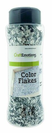 CraftEmotions Color Flakes - Graniet Wit Zwart Paint flakes 90gr