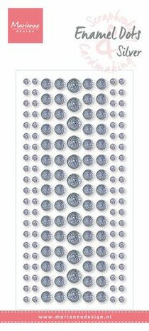 Marianne Design Decoration Enamel dots - Glitter zilver PL4524 10x21cm