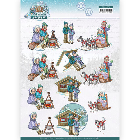 3D Cutting Sheet - Yvonne Creations - Funky Nanna &ndash; Nordic Winter - Cosy Together