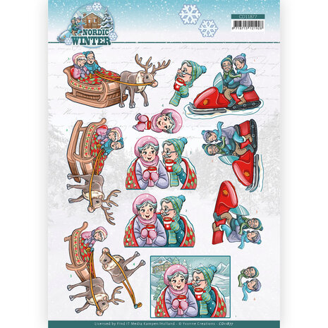 3D Cutting Sheet - Yvonne Creations - Funky Nanna &ndash; Nordic Winter - On the go