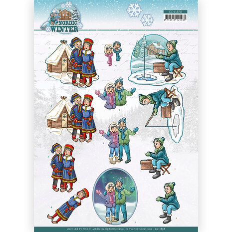 3D Cutting Sheet - Yvonne Creations - Funky Nanna &ndash; Nordic Winter - Ice Fishing