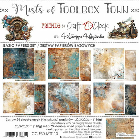 Craft O Clock Set of Basic Papers 20x20 cm Mists of Toolbox Town
