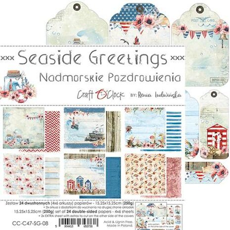 Craft OClock Paper Collection Set 6 x 6Seaside Greetings
