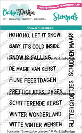 CarlijnDesign Clear stamp Snowglobe teksten