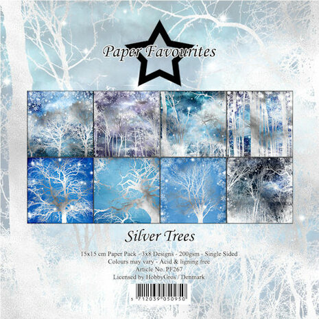 Paper Favourites 15x15 cm Silver Trees