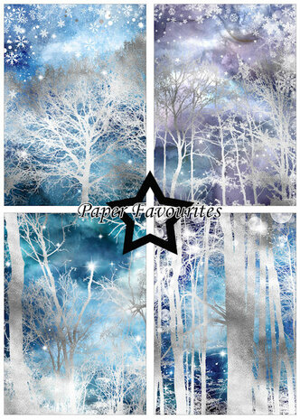 Paper Favourites A5 Silver Trees