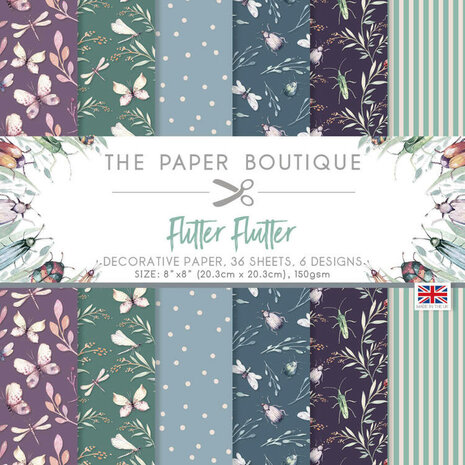 The Paper Boutique Flitter Flutter 8x8 Paper Pad