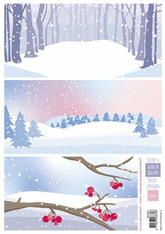 Marianne Design Decoupage Eline&lsquo;s Winter Dreams achtergronden AK0091 A4