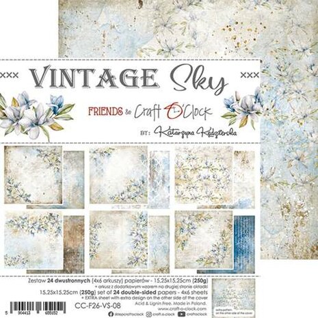 Craft OClock Paper Collection Set Vintage Sky, 15,2x15,2 cm