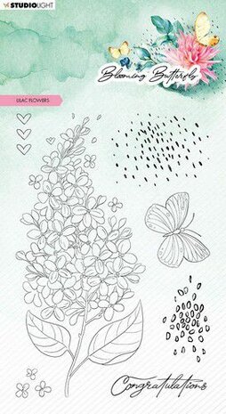 Studio Light Clear Stamp Blooming Butterfly nr.358 SL-BB-STAMP358 93x136mm