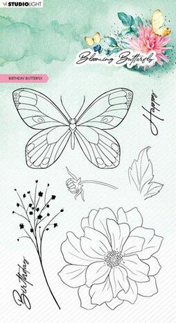 Studio Light Clear Stamp Blooming Butterfly nr.360 SL-BB-STAMP360 93x136mm