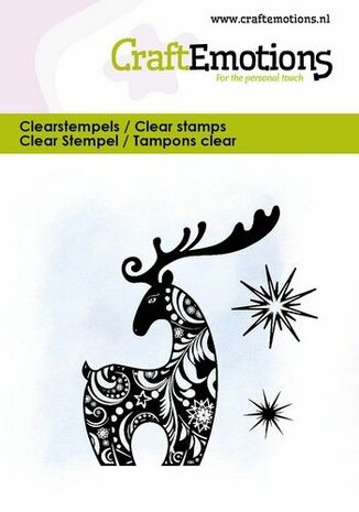 CraftEmotions clearstamps 6x7cm - Rendier design en sterren
