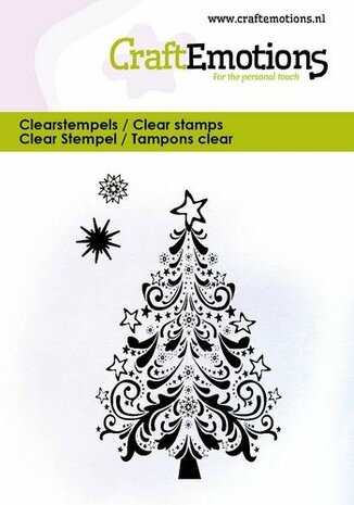 CraftEmotions clearstamps 6x7cm - Kerstboom ornament &amp; ster