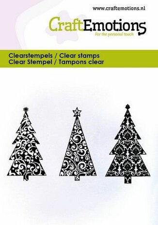 CraftEmotions clearstamps 6x7cm - 3 Kerstbomen