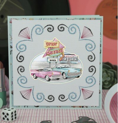 3D Cutting Sheet - Yvonne Creations - Back To The Fifties - Drive-In