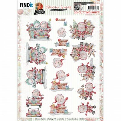 3D Cutting Sheet - Yvonne Creations - Christmas Scenery - Santa