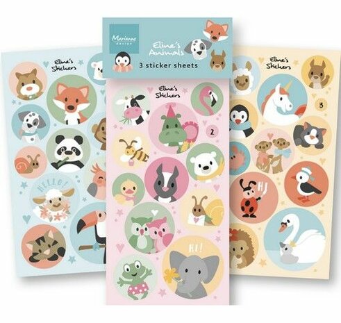 Marianne Design Stickers - Eline&lsquo;s dieren CA3190 11 stickers x 3 sheets