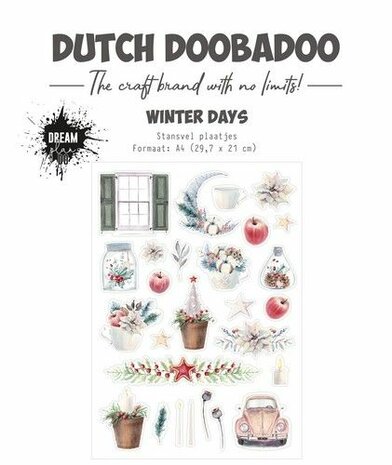 Dutch Doobadoo Stansvel A4 Winter days - labels 474.007.022 
