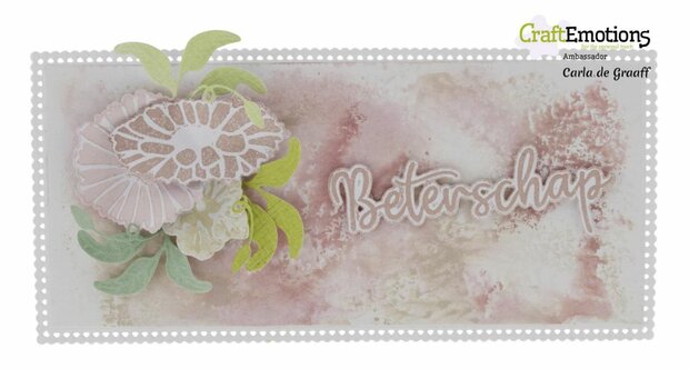 CraftEmotion Impress stamp Die - Slimline magic pearl - Spring flowers Card 27,5x11cm Die 21x9,8cm