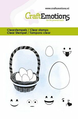 CraftEmotions clearstamps 6x7cm - Egg face - paasmand