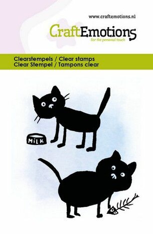 CraftEmotions clearstamps 6x7cm - Kitty &amp; fish