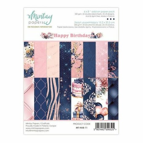 Mintay A5 Add-On Paper Pad - Happy Birthday MT-HAB-11