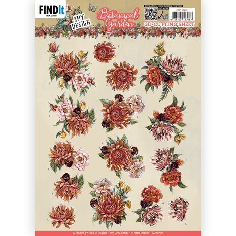 3D Cutting Sheets - Amy Design - Botanical Garden - Colorful Flowers