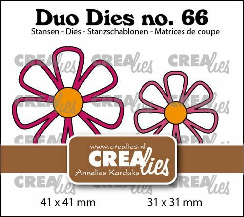 Crealies Duo Dies Open bloemen no. 28 CLDD66 31 x 31 mm + 41 x 41 mm